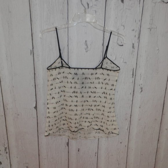 Fleurette Size Small Bird On Wire Print Tank Top - Picture 6 of 8